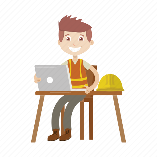 Architect, boy, engineer, laptop, worker icon - Download on Iconfinder