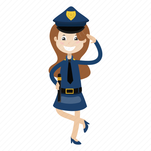 Girl, officer, police, uniform icon - Download on Iconfinder