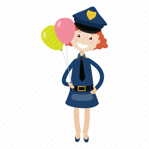 Cartoon, girl, officer, police icon - Download on Iconfinder
