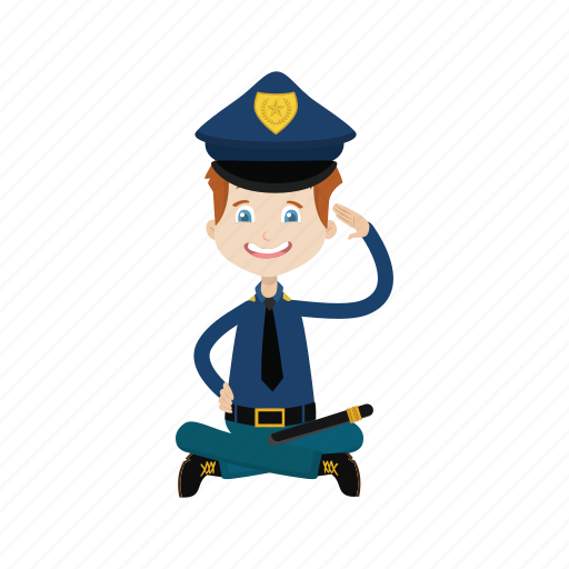 Boy, kid, officer, police, sitting icon - Download on Iconfinder