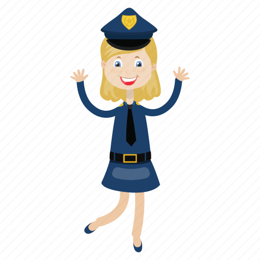 Girl, officer, police, uniform icon - Download on Iconfinder