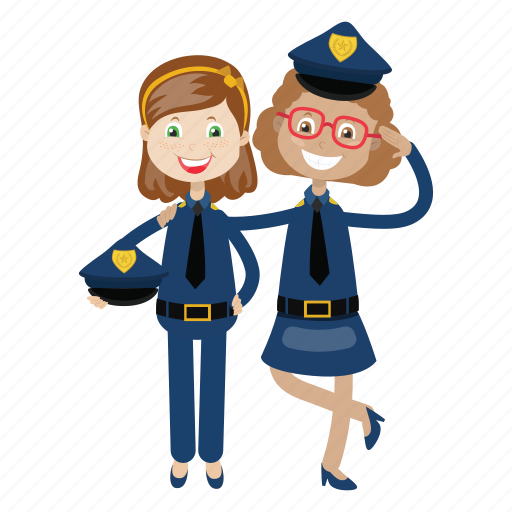 Girls, women, kid, police, officer, uniform icon - Download on Iconfinder