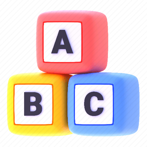 Abc, cube, kindergarten, kid, toys 3D illustration - Download on Iconfinder