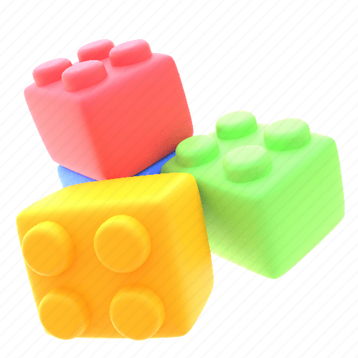 Brick, block, 2, kindergarten, kid, toys 3D illustration - Download on Iconfinder