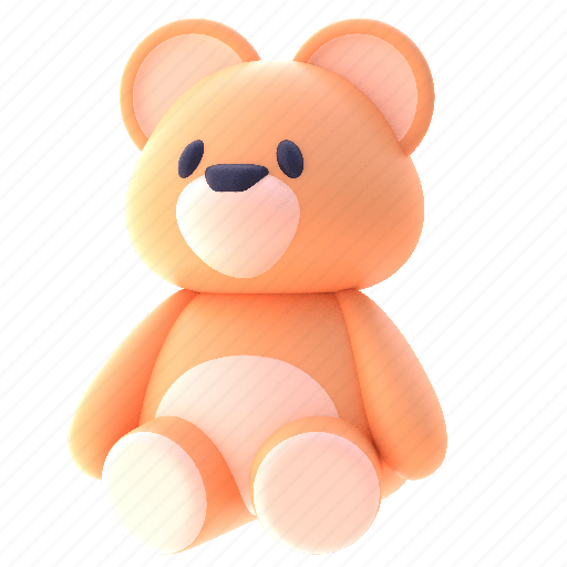 Teddy, bear, kindergarten, kid, toys 3D illustration - Download on Iconfinder