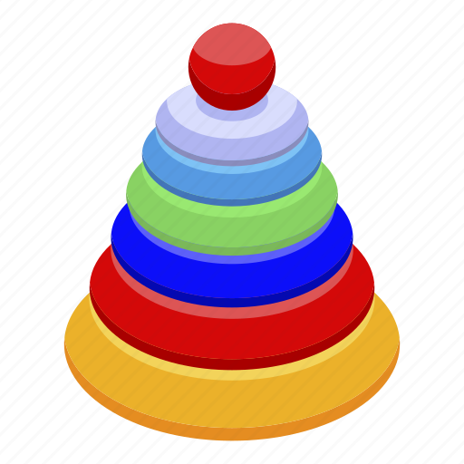 Baby, cartoon, child, girl, isometric, kindergarten, pyramide icon - Download on Iconfinder