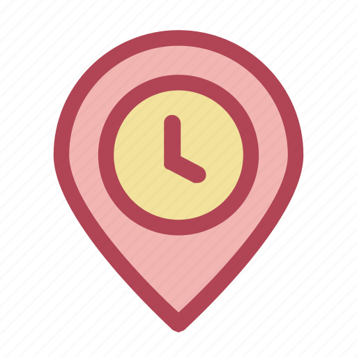 Clock, location, navigation, pin, schedule, time, timer icon - Download on Iconfinder