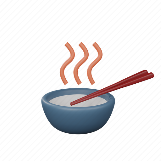 Hot, bowl, chopsticks, food, cooking, meal, restaurant 3D illustration - Download on Iconfinder