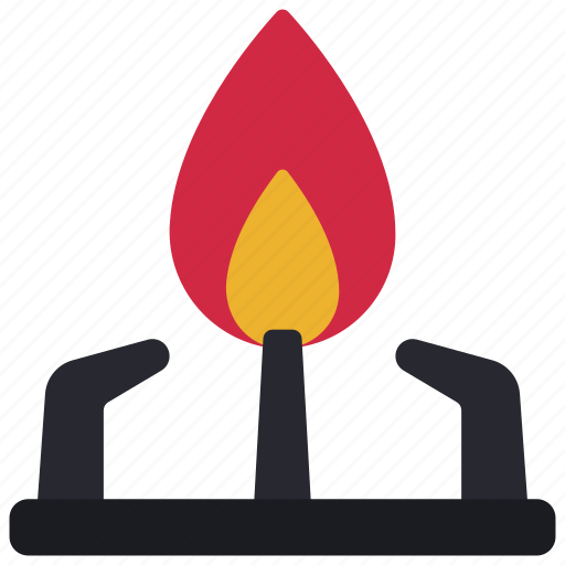 Gas, hob, lit, fire, flame icon - Download on Iconfinder