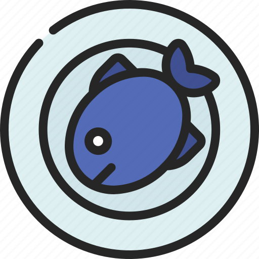 Fish, on, plate, seafood, sealife icon - Download on Iconfinder