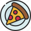pizza, slice, plate, eat, food, meal 