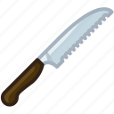 blade, bread knife, cooking, cut, kitchen, knife