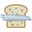 bread, bread knife, cooking, cutting, food, knife