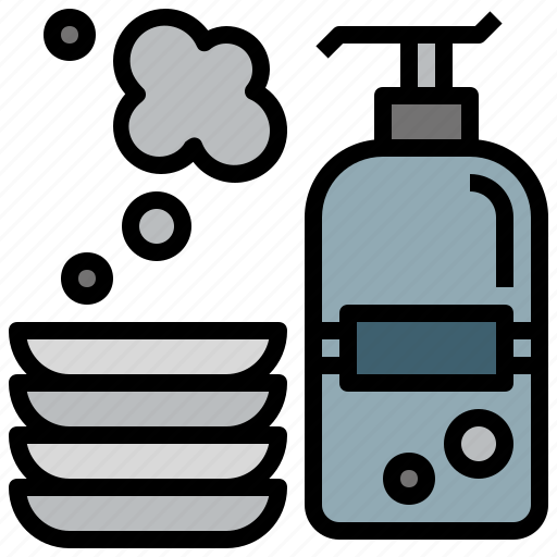 Cleaning, liquid, plates, soap, washing icon - Download on Iconfinder