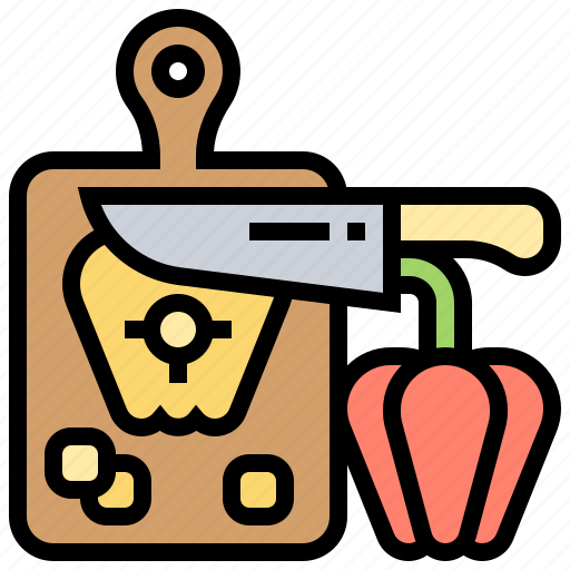 Board, chopped, knife, preparation, vegetable icon - Download on Iconfinder