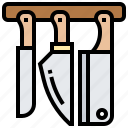 blade, hanging, kitchen, knife, set