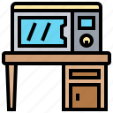 appliance, counter, microwave, oven, table