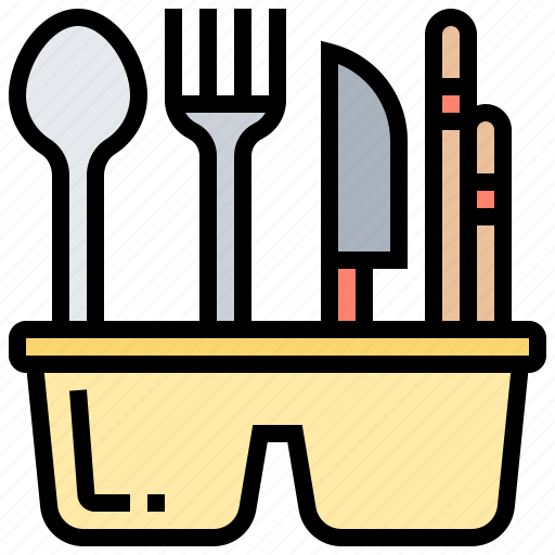 Basket, cutlery, fork, knife, spoon icon - Download on Iconfinder
