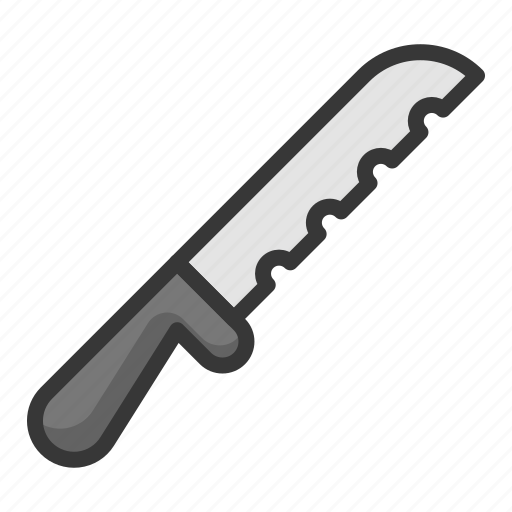 Bread knife, kitchen, kitchenware, utensill icon - Download on Iconfinder