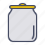 can, container, jar, kitchen, pickle, vessel 