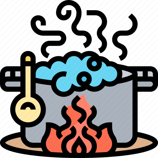 Pot, boiling, cooking, soup, kitchen icon - Download on Iconfinder