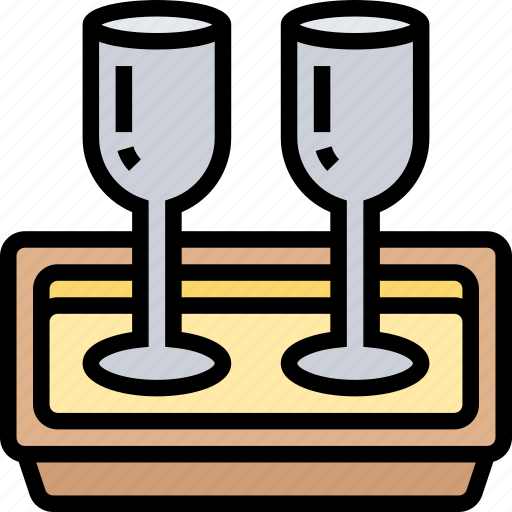 Tray, serve, plate, glasses, beverage icon - Download on Iconfinder
