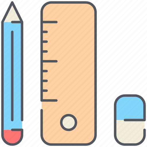 Elements, school, education, pencil, rubber, ruler, student icon - Download on Iconfinder