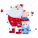santa, gnome, garland, xmas, christmas, decoration, new year, tree, gift, elf 