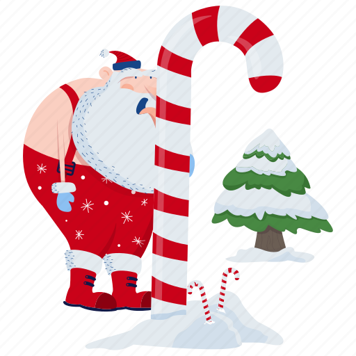 Santa, big, lollipop, candy, christmas, xmas, holiday illustration - Download on Iconfinder