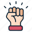 power, fist, hand, protest, fight, revolution, raised, up, labor 