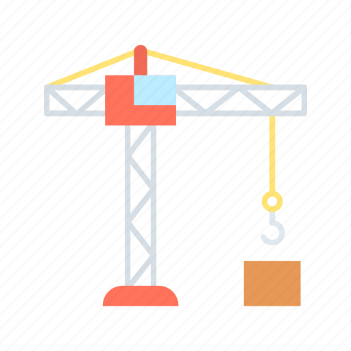 Crane tower, lifting, heavy machinery, heavy lifting, tower crane, industrial equipment, building site icon - Download on Iconfinder