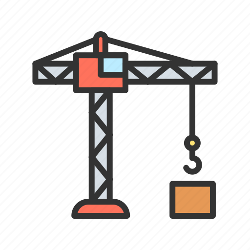 Crane tower, lifting, heavy machinery, heavy lifting, tower crane, industrial equipment, building site icon - Download on Iconfinder