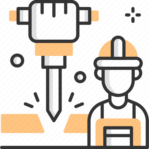 Jackhammer, labor, pneumatic, drill, machine icon - Download on Iconfinder