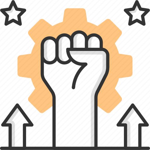 Labor day, hand, raise, protest, raise hand icon - Download on Iconfinder
