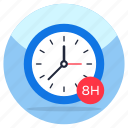 clock, 8hr duty, timepiece, timekeeping device, timer 