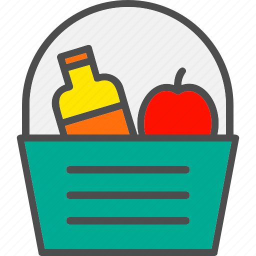 Picnic, basket, food, camping icon - Download on Iconfinder