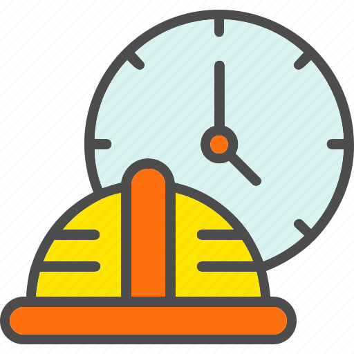 Working, hours, time, clockhelmat icon - Download on Iconfinder