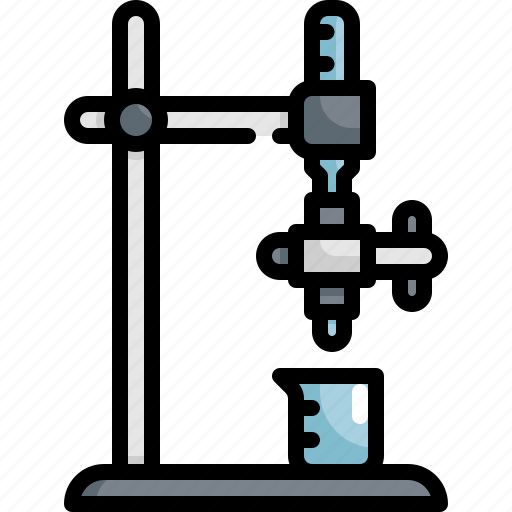 Beaker, burette, lab, research, science, scientific, stand icon - Download on Iconfinder