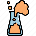 flask, lab, laboratory, research, science, scientific, smoke