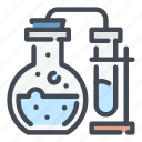 chemistry, laboratory, science, experiment, vapor, flask, tube