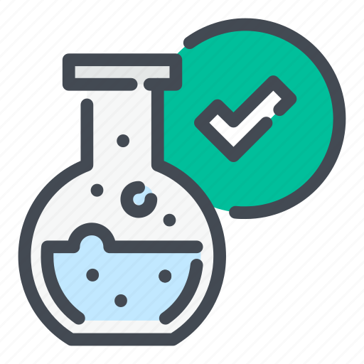Flask, laboratory, chemistry, science, test, tube, tick icon - Download on Iconfinder