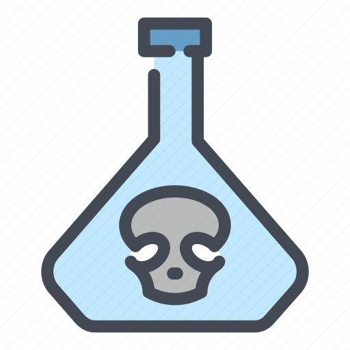 Science, chemistry, laboratory, tube, flask, poison, skull icon - Download on Iconfinder