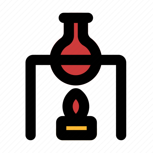 Erlenmeyer, clamped, laboratory, experiment icon - Download on Iconfinder
