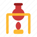 erlenmeyer, clamped, laboratory, experiment