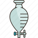 funnel, separating, solvent, extraction, laboratory