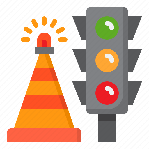Cone, direction, light, road, sign, traffic icon - Download on Iconfinder