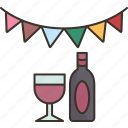 festival, drink, party, bunting, decoration