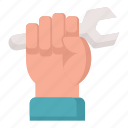 labour, hand, wrench, fist 