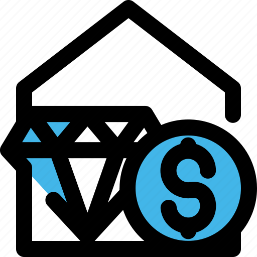 Asset, diamond, dollar, house, property, valuables, wealth icon - Download on Iconfinder