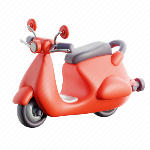 Scooter, land vehicle, transportation, motorcycle 3D illustration - Download on Iconfinder